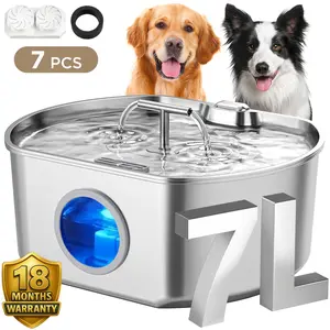 NEAREAL 7L Stainless Steel Pet Water Fountain for Dogs & Cats, Dual-Flow, Ultra-Quiet, Auto Circulating, Long-Lasting Hydration, 7L Large Capacity, 18 Months Warranty