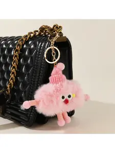 Imitation Rabbit Plush Pendant Cute Coal Ball Doll Car Keychain Plush Bag Pendant Accessories