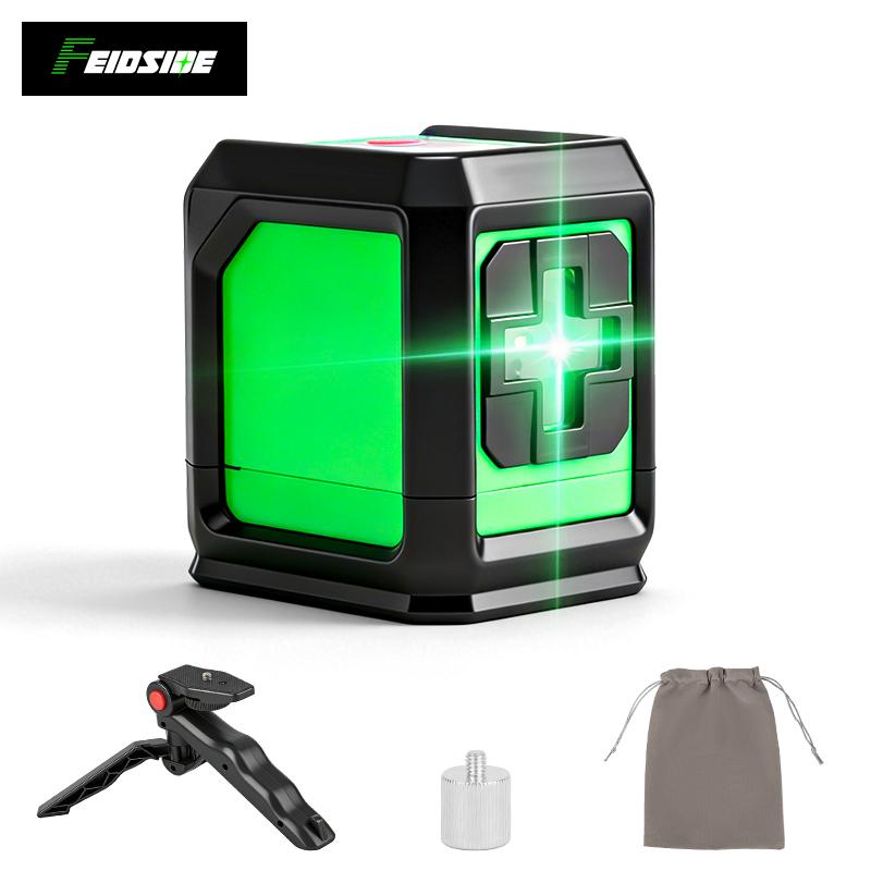 FEIDSIDE 2-line Laser Level Self Leveling Green Cross Line Self Level Laser Tool for Picture Hanging, Tile, Construction Indoor Project