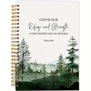 Christian Spiral Notebook, 1 Set Bible Journal Notebook, Prayer Journal, Devotional Notebook, Daily Devotional Journal, Christian Gifts, God Is Our Refuge and Strength Spiral Notebook