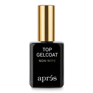 APRÉS Non-Wipe Glossy Top Gelcoat 15ml - Ultra-Glossy Chip-Resistant Finish for Salon-Speed Application & Long-Lasting Shine, Nail Polish, Gel X Nail Care