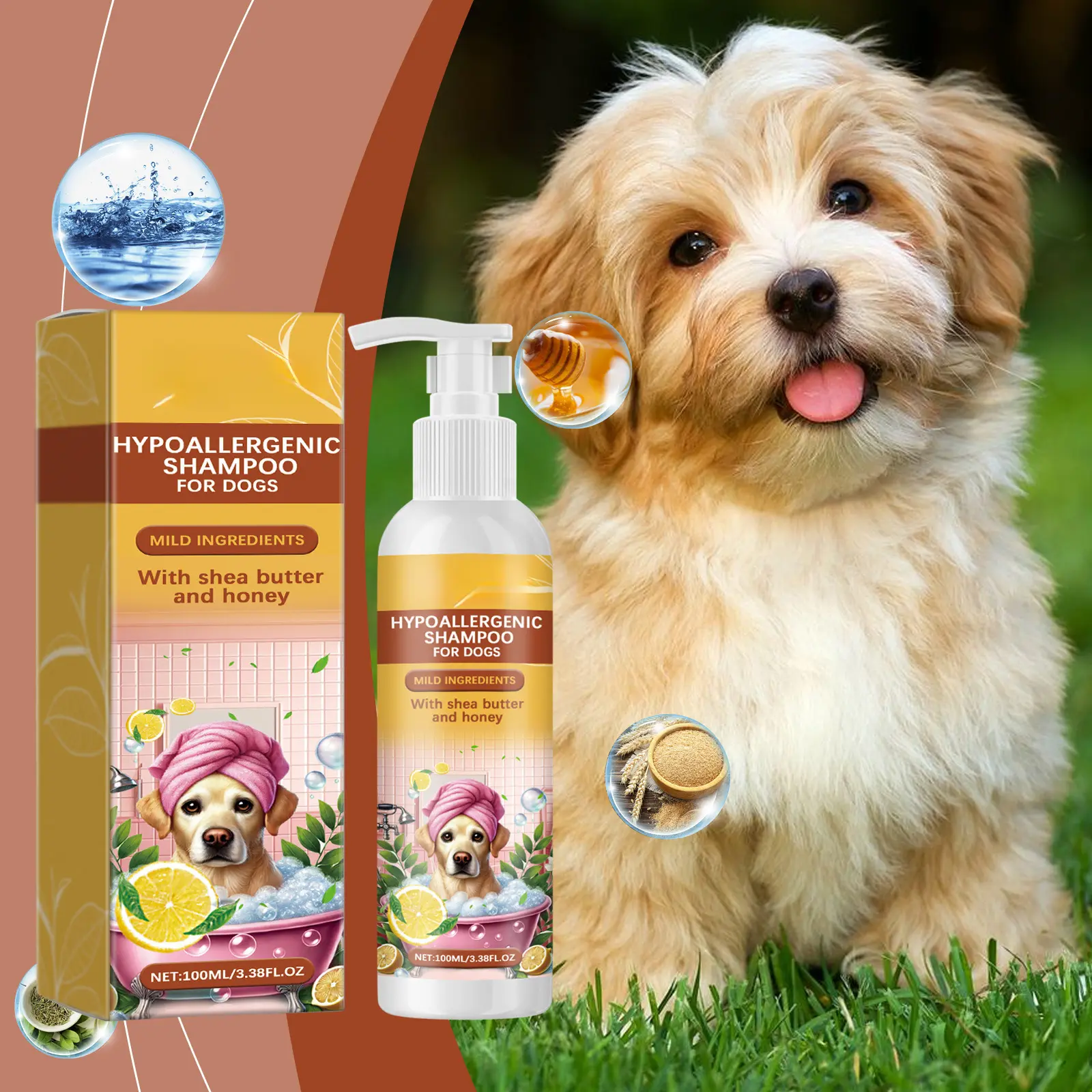 Gentle Dog Shampoo – Softens, Cleans, and Moisturizes Pet Fur, Prevents Tangles and Keeps Your Dog's Coat Smooth and Healthy