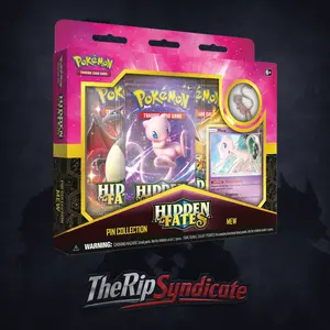 Pokemon TCG Hidden Fates Mew Pin Collection Live Rip