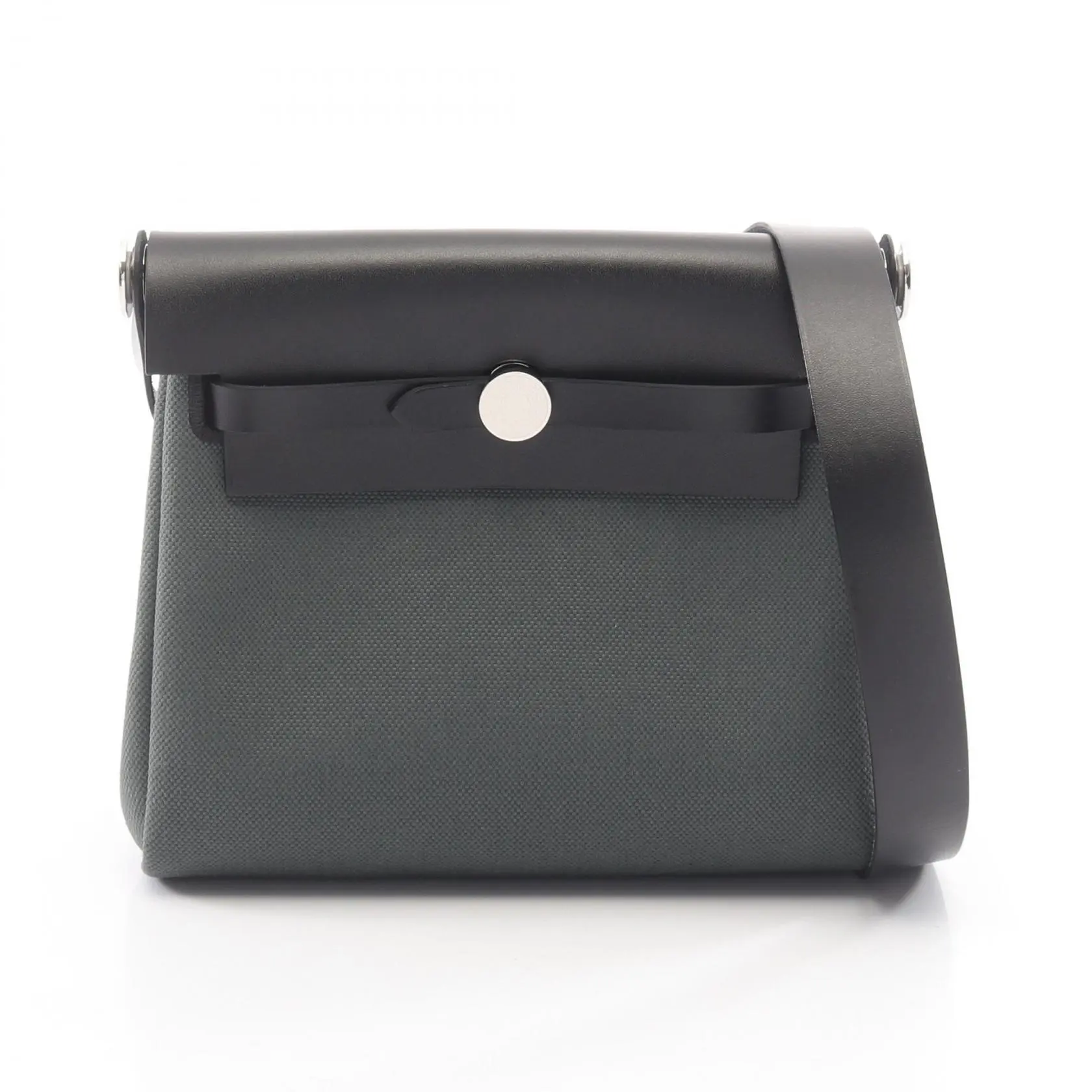 Pre-owned HERMÈS Calfskin Shoulder Bags Hermes Herbag Zip Mini Canvas Vache Hunter Shoulder Bag