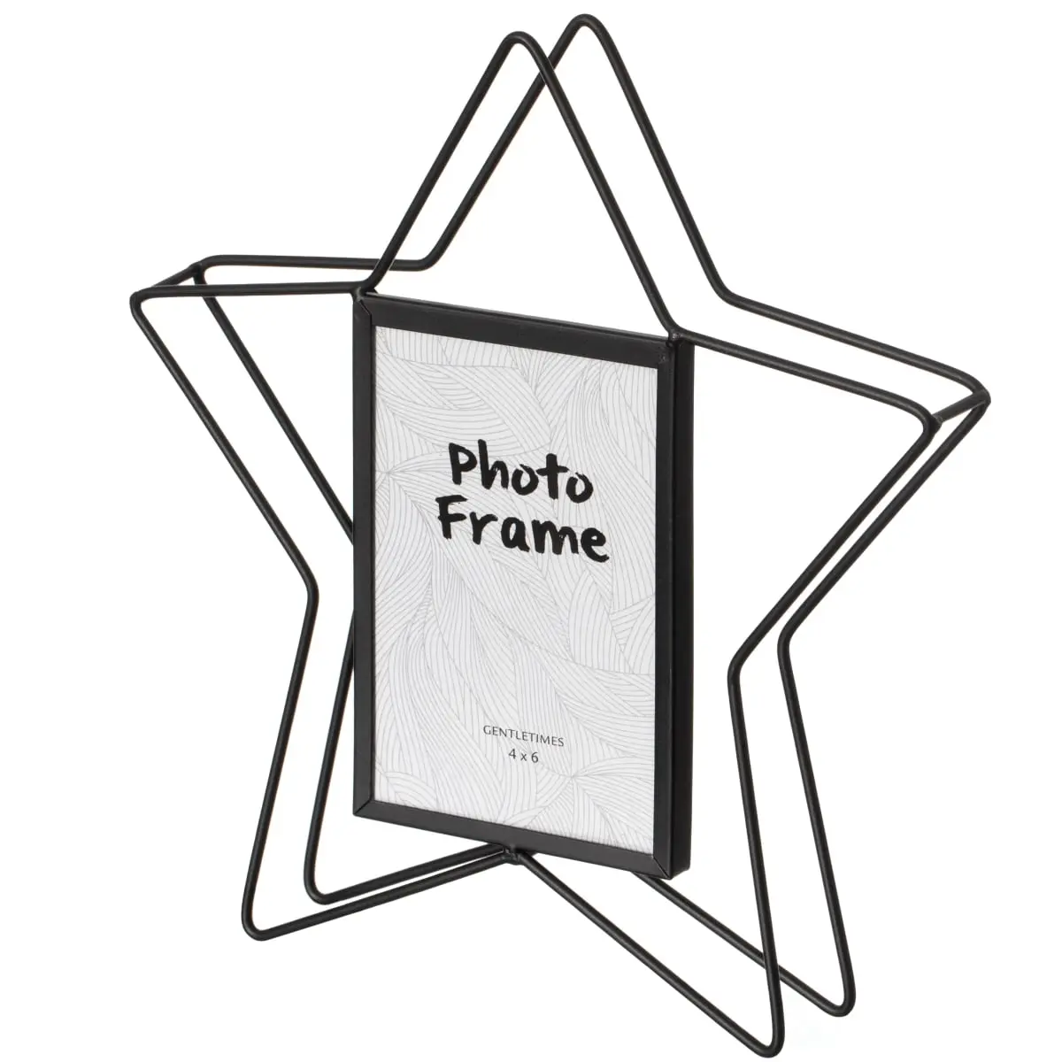 212 MAIN Modern Black Metal Star Photo Frame - QI004498.BK.L, Star Wall & Tabletop Frames, Holds 4x6 in Photos, Lightweight 1lb Decorative Home Decor, Baby Gifts, 10in W x 1.5in D x 11in H, Fits Art Paintings, Indoor Dinner Parties Display with Stand