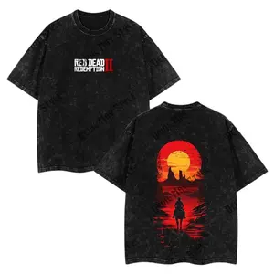 Arthur Morgan V2 Red Dead Redemption 2 Vintage Tee Unisex Oversize Heavyweight Cotton T-shirt Game Fans Graphic Tees Casual Outfits Men Gifts Menswear