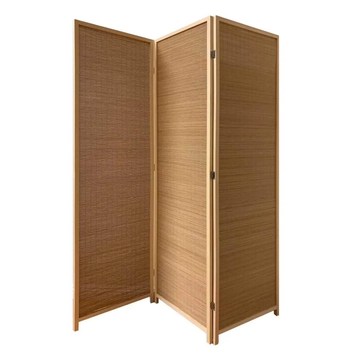 HomeRoots 370410 Brown Bamboo 3 Panel Osaka Screen, 57 x 1 x 71 in.
