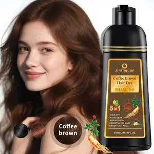 Coffee Brown Dye | 5-in-1 Ganoderma Lucidum Shampoo | 30-Min Fast Color | 3-Month Lock | Ammonia-Free | For Men & Women Haircare hair dye