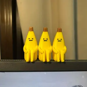 3pcs/2pcs/1pc Anxious Banana 3D Printed Figurines | Durable PLA Material, Creative Decor for Home, Office, and Car #VHH