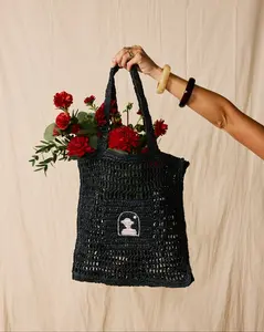 The Amabile Raffia Bag - Onyx
