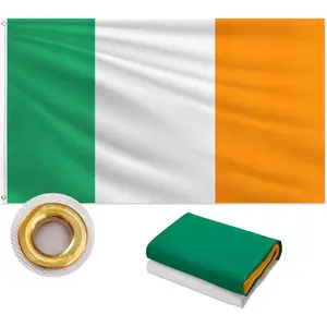 Irish Flag 3x5 FT Outdoor, Heavy Duty 210D Oxford Fabric Ireland Flag | Vibrant Green, White & Orange Stripes | Tricolor IE National Country Flag for Wall Indoor  Garden St. Patrick's Day Decor