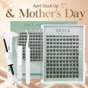 YOULUCK Venus Lash Extension Kit with Glue, Remover, and Tweezer for Beginners - Soft & Fluffy Texture, Gentle Long-Lasting Glue, Comfortable Fit, Easy At-Home Application