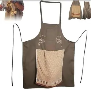Funny Prank Apron for Men – Creative Muscle Body Apron with Hidden Surprise, Adjustable Cooking Apron for BBQ, Kitchen, Grill Party, Gag Gift for Dad, Husband, Boyfriend