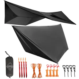 Onewind Ultralight Hammock/Tent Tarp w/Doors - 4000mm Waterproof Silnylon | 4-Season Camping Shelter (1.7lbs 20D)