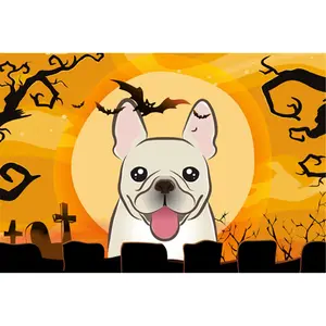 212 MAIN Halloween Polyester Placemat with Artist Artwork, Washable Kitchen Tableware, Coasters for Table