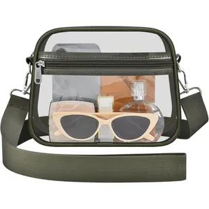 Clear Bag for Stadium Events Mini Small Clear Purse for Women & Men's Shoulder Bag for Concert Sport Game Day| Stadium Approved, Under Size 12x12x6, for Stadium Events
