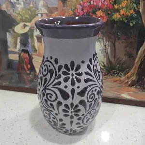 9 in Purple Talavera Vase
