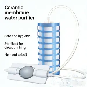 Dual Mode Water Filtration System – 1 High-Capacity, Lightweight Filtration System, Camping, Survival, Hiking, Hunting - Includes A Patented Ceramic Filter Element (Reusable), Negative Pressure Device, Food-Grade Silicone Tubing