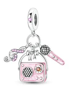 Elegant Enamel Microphone Pendant, Cute DIY Jewelry Making Accessory, Diy Pendants, Perfect Gift for Women, All-Season Casual Style, Diy With Charms