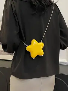Women's Elegant Star Shaped Crossbody Bag, Fashionable Chain Strap Novelty Bag for Daily Used, Casual Trendy Versatile High-quality Daily Commuting Bag, Adjustable Crossbody Shoulder