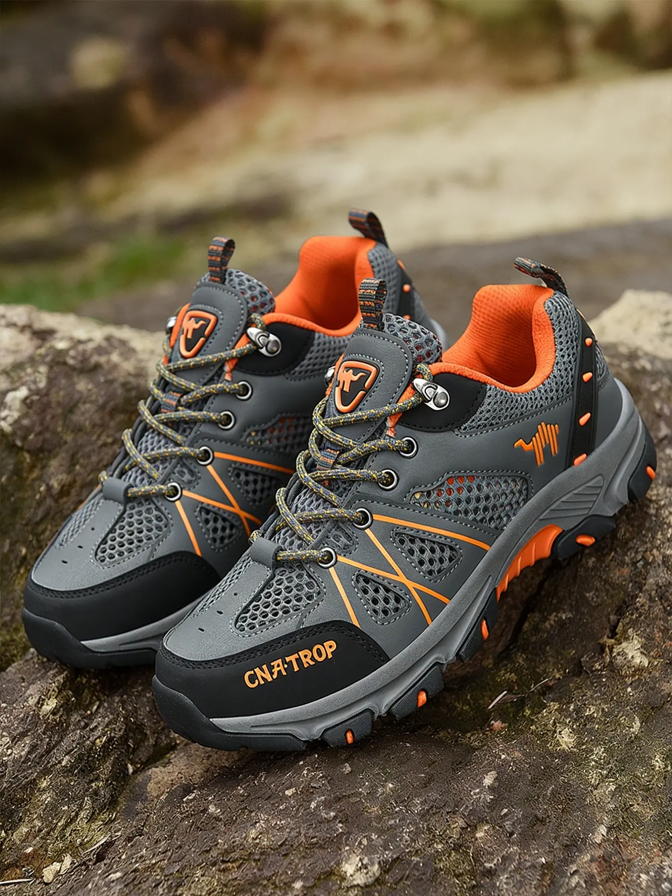Men's Slip-On Hiking Shoes, Waterproof Breathable Outdoor Walking Sneakers, Non-Slip Durable Trail Shoes for Camping, Trekking, Casual Wear, Athletic Shoes, Outside Walking Shoes
