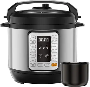 Multi Cooker Pressure Steamer Rice Cooker  Electric Pressure Cooker 6QT Ceramic Inner Pot 12 Smart Programs For Family Dinner Batch Cooking Meal Prep