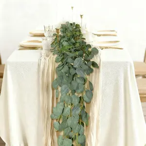 74.8 Inch (190 Cm) Fake Eucalyptus Leaf Garland, Artificial Greenery Vines for Home Decor, Perfect for Weddings Parties & Outdoors, Decoration