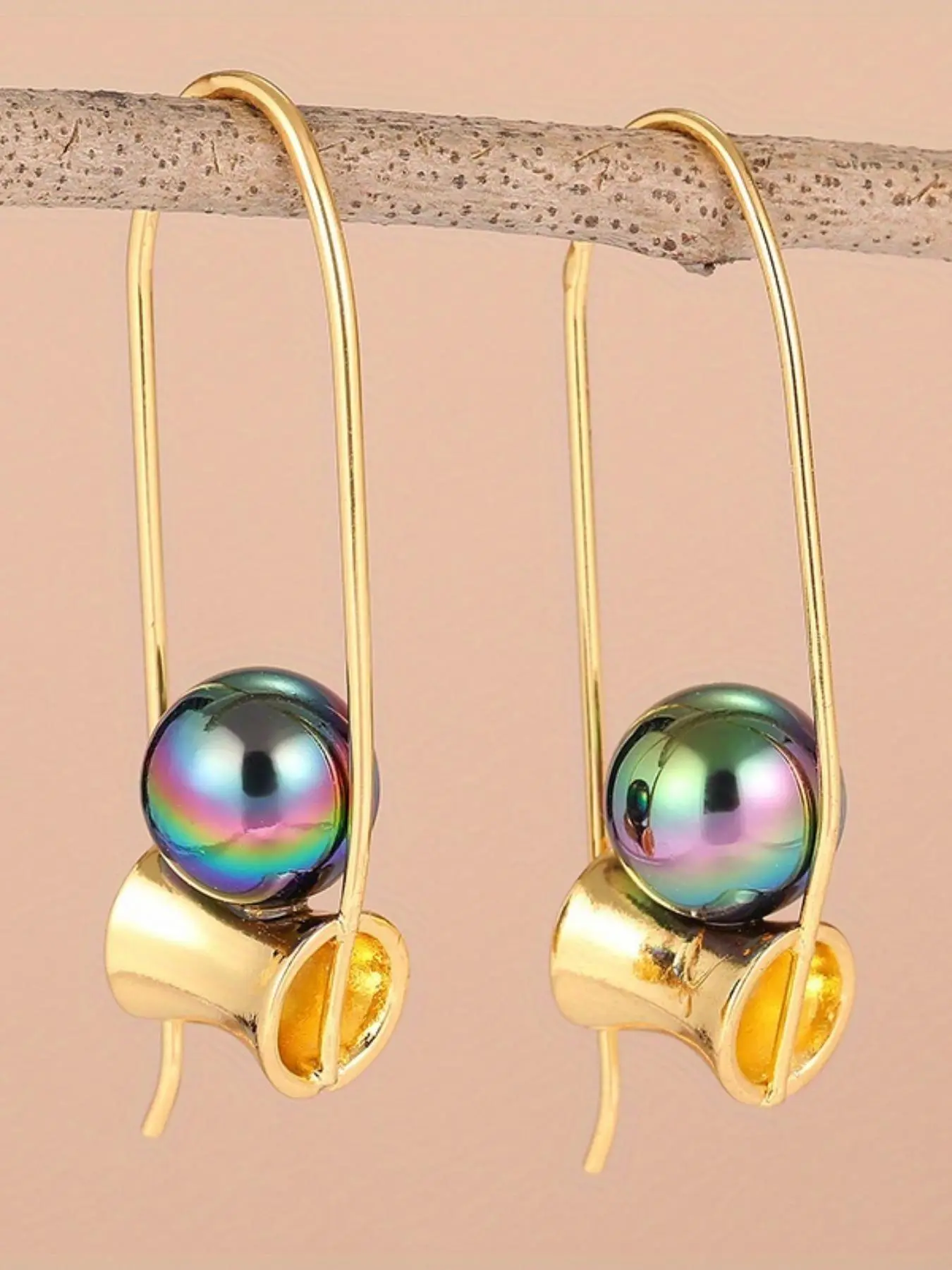 Minimalist 3D Geometric Sphere Cylinder Pendant Earrings, Futuristic Jewelry for Girls, Creative Party Gift Accessories