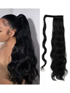 Pony tail extension with straps, 22 inches long, curly ponytail, fluffy chicken rolls, with velcro, simulated high ponytail, Synthetic Hair Ponytail, suitable for women's daily use, parties, or cosplay