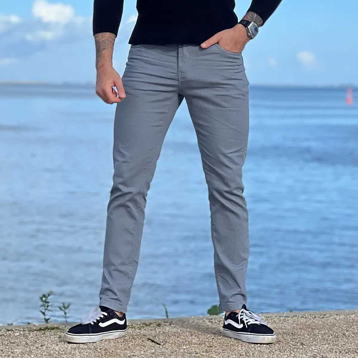 GINGTTO Men's Slim Fit Stretch Chino Pants Comfortable Dress Pants for Work Casual Business Trousers