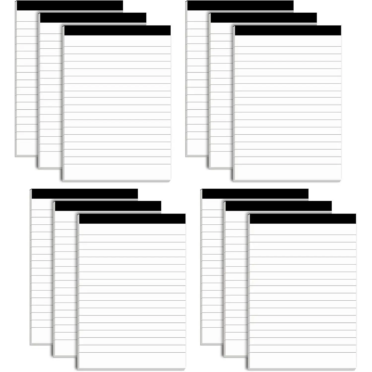 12 Pack Note Pads Refills 4 x 6 Inch Memo Pads Writing Pads, White Small Notepads Scratch Pads Mini Notepad with 30 Sheets Lined Paper in Each Pad