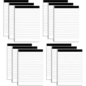 12 Pack Note Pads Refills 4 x 6 Inch Memo Pads Writing Pads, White Small Notepads Scratch Pads Mini Notepad with 30 Sheets Lined Paper in Each Pad