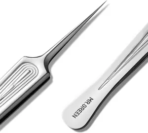 Ingrown Hair Tweezers Needle Nose Pointed Tips Tweezers For Eyebrows Splinters Blackhead Removal Acne Clip Extractor (Long)
