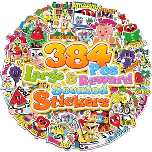 384 count Scratch and Sniff Stickers for , Large Scented  Smelly Fruits Stickers, Motivational Incentive Fun Sticker with Positive Words for Students School Teachers  Haves, 32 Designs