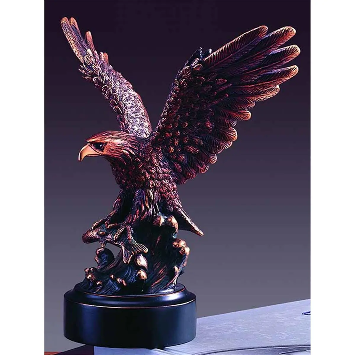 212 MAIN Bronze-Plated Howling Eagle Statue - 7.5x8 in High-Detail Handmade Art Collectible, Animal Bird Sculpture Desk Decor, Desktop Statue, Home Decor Gift for Home Supplies