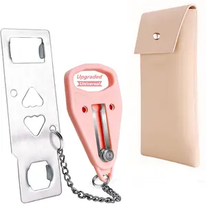 Portable Door Lock with Protective Cover, Door Hardware, Home Security Travel Lock, Extra Safety & Privacy Protection, Ideal for Hotels, Homes, Apartments