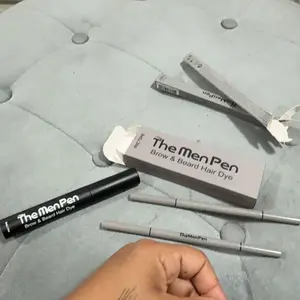 The Men Pen Eyebrow & Beard Dye Natural Long-Lasting Touch-Up Color for Hair with Precision Applicator & Built-In Brush