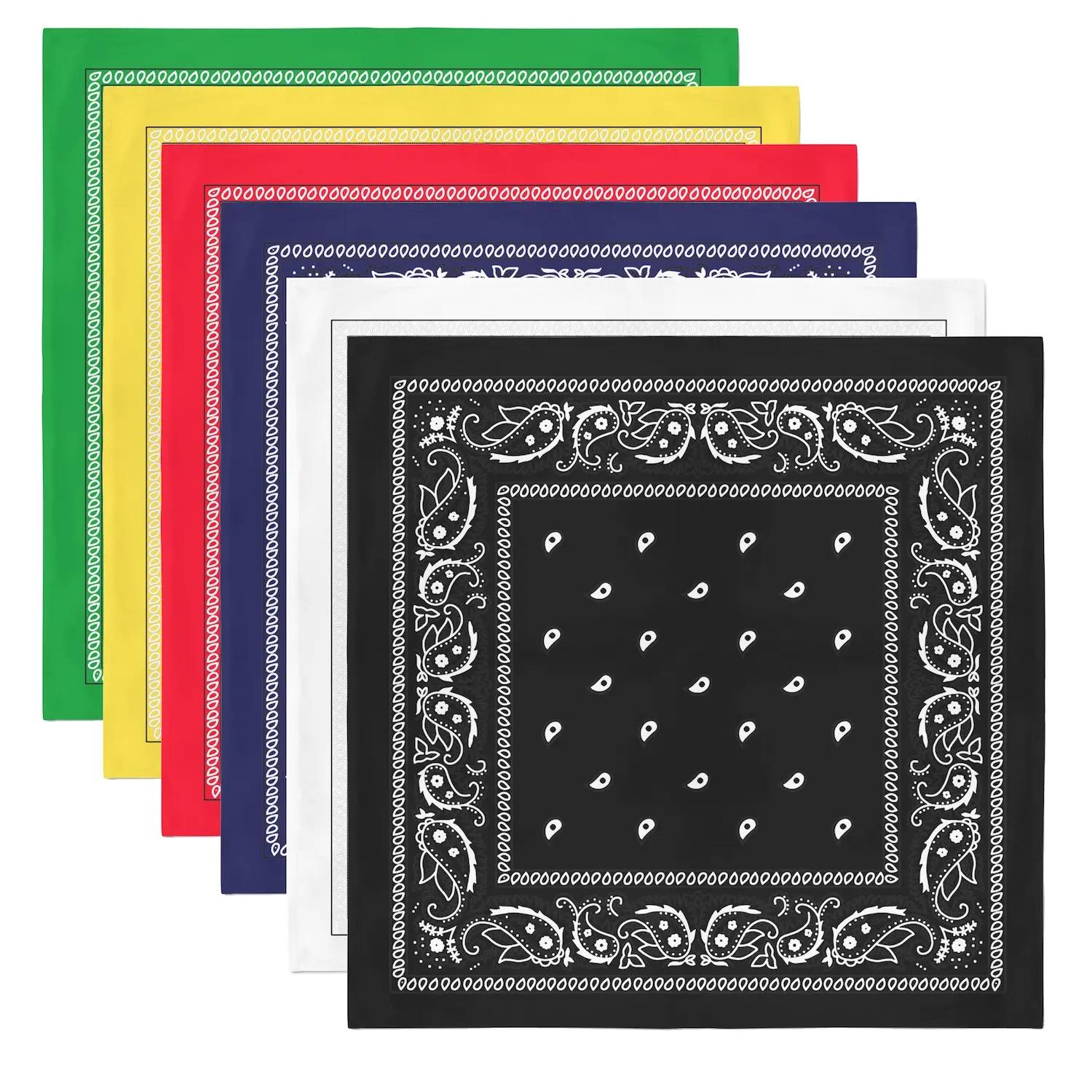 4 Pack X-Large Paisley Cotton Printed Bandana - 27 x 27 inches