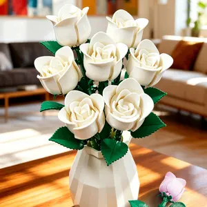 Premium 6-Pack Multi-Color Rose Flower Building Set, 4.9mm Classic Bricks Eternal Artificial Roses Bouquet, Family Bonding Creative Play, Aesthetic Home Room Decor, Botanical Collection for Adults & Kids – Aesthetic Room Decor, Easy Assembly DIY Toy