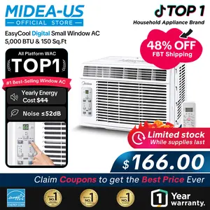 Midea 5,000 BTU Digital Window Air Conditioner, Cools up to 150 Sq. Ft. AC with Easy-to-Use Reusable Filter, Remote, Perfect AC for Bedroom, Living Room, Home Office, Electronic Control