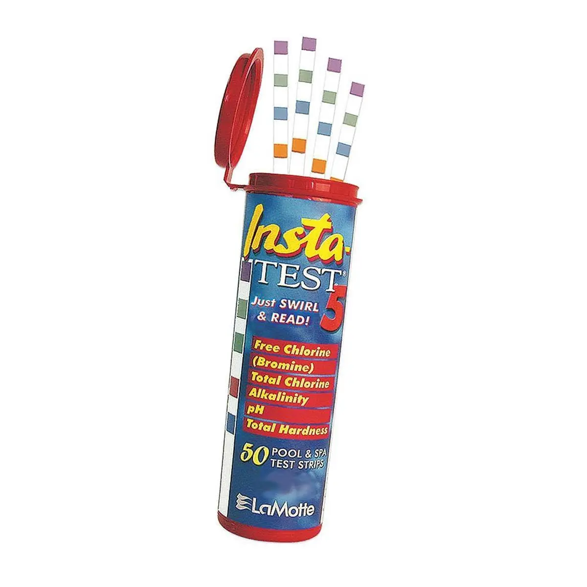212 MAIN Insta-Test5 Water Testing Test Strips, 50 Count, Tests Chlorine, Bromine, Total Chlorine, PH, Alkalinity & Hardness, Pool Accessories for Outdoor Swimming Pools, Water Quality Tester, Outdoor Swimming Pool, Ph Meter