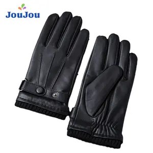 Genuine Sheepskin Gloves Ultra Soft Men's Gloves Men's Fleece-Lined Warm Sheepskin Gloves Winter Touchscreen Compatible Men's Gloves Gift Leather Gloves