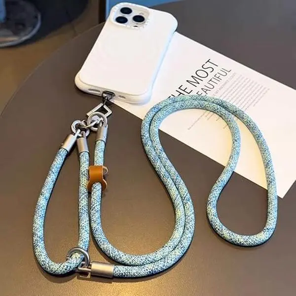 2-in-1 Versatile Cellphone Wrist Strap & Neck/Crossbody Lanyard, Anti-Theft Handy Fabric Accessory for Male & Unisex, Compatible with Smartphones