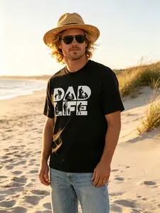 Dad Life Silhouette T-Shirt | Fatherhood Graphic Tee | Casual Dad Life Top for Men