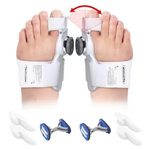 2Pc Tech Love Bunion Corrector, Big Toe, Double Correction Adjustable Knob Toe Straightener, Suitable for Left Right Feet, Comfortable, and Secure Fit for Running & Sports