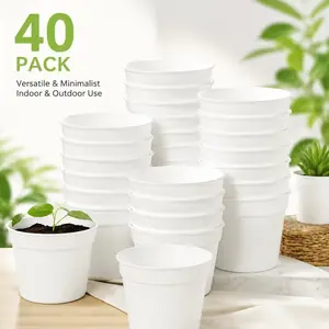 40pcs Mini Plant Pots, Small Planting Containers, Succulent Pots, Round Mini Flower Pots with Drain Holes, Ideal for Seeds, Seedlings, Transplanting