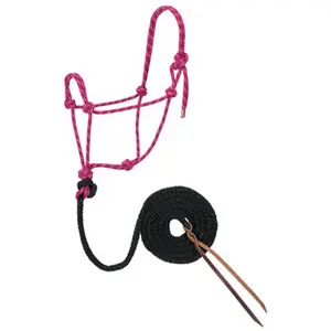 Weaver Leather 35-7800-R12 0.5 in. x 10 ft. Halter - Raspberry- Black & White