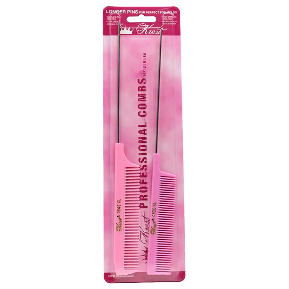 Krest Pink Rat Tail Hair Styling Combs Duo - 4630XL