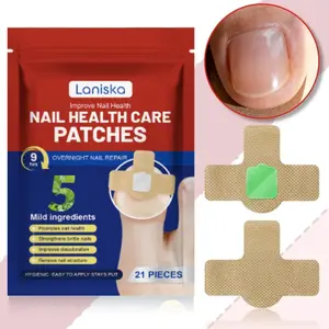 Nail Patches 21pcs/box with 5 Herbs for Nail Problem Care Matte Japanese Style Daily Care Nails Kit Set Fungal