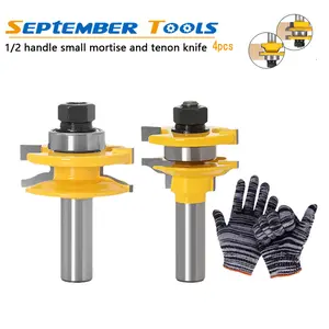 4pcs Ogee Rail And Stile Matched Wood Router Bit Set Tungsten Carbide Tipped Line Knife Cutter Router Bits 12.7mm 1/2" Shank